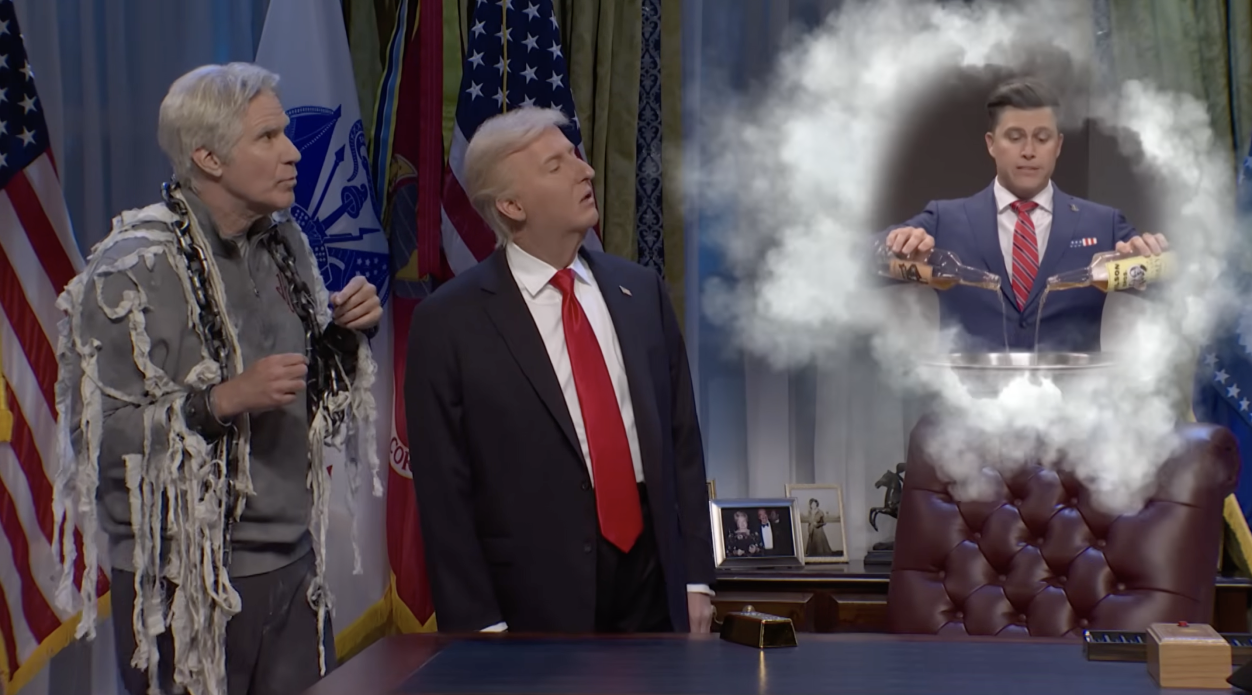 Ghost of Jeffrey Epstein visits Trump in the SNL season finale cold open